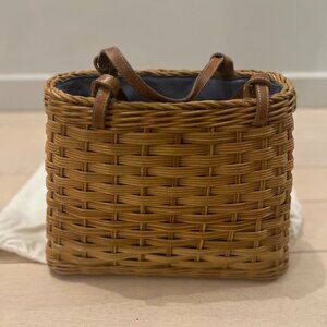 Kate Spade Wicker Basket Bag | Natural Rattan with Leather Straps | Summer Perfe